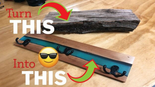 How to Make a Live Edge Resin River Coat Rack - Makers Workshop