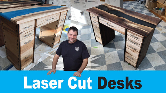 Making LASER CUT DESKS with my Laguna EX 150 Watt Laser Cutter - Makers Workshop