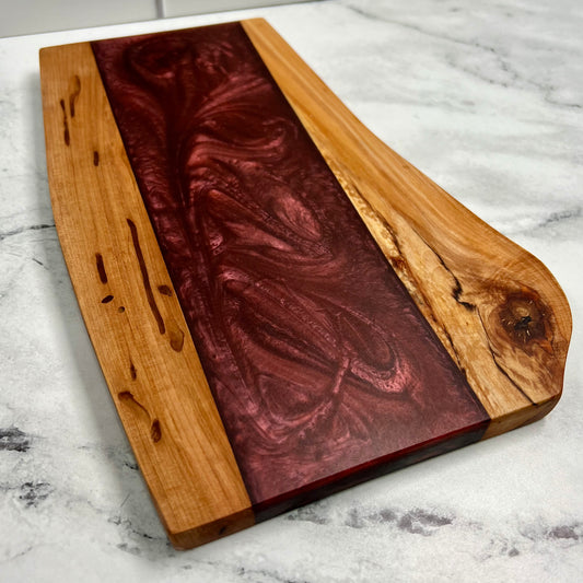 Maple and Purple Resin Serving / Cheese Board