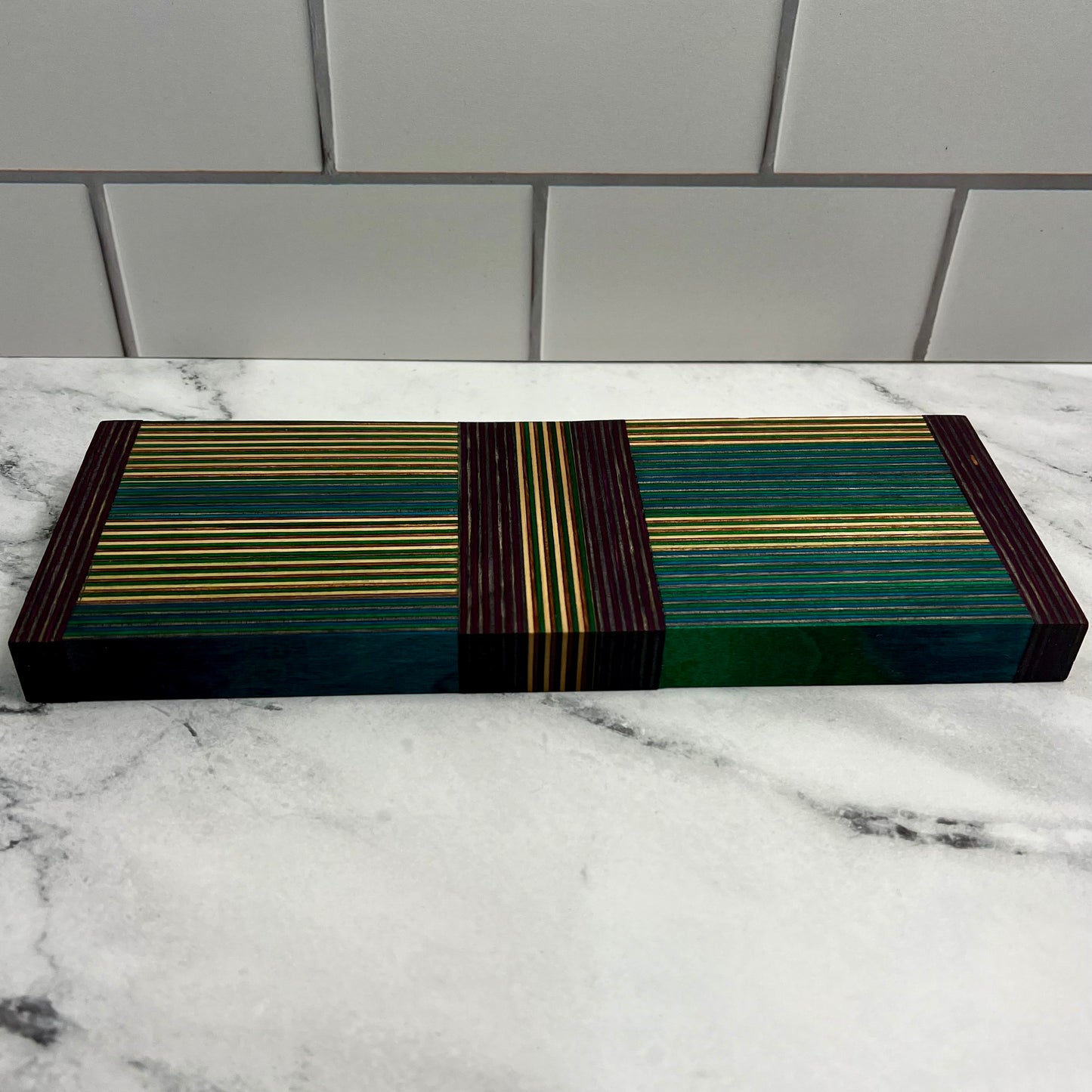 Colorful Wood Cutting Board, 4x11 inches