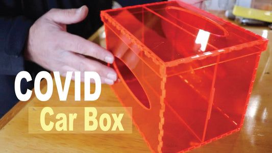 COVID-19 Car Box; The First Project on Our New Laguna Laser Cutter! - Makers Workshop