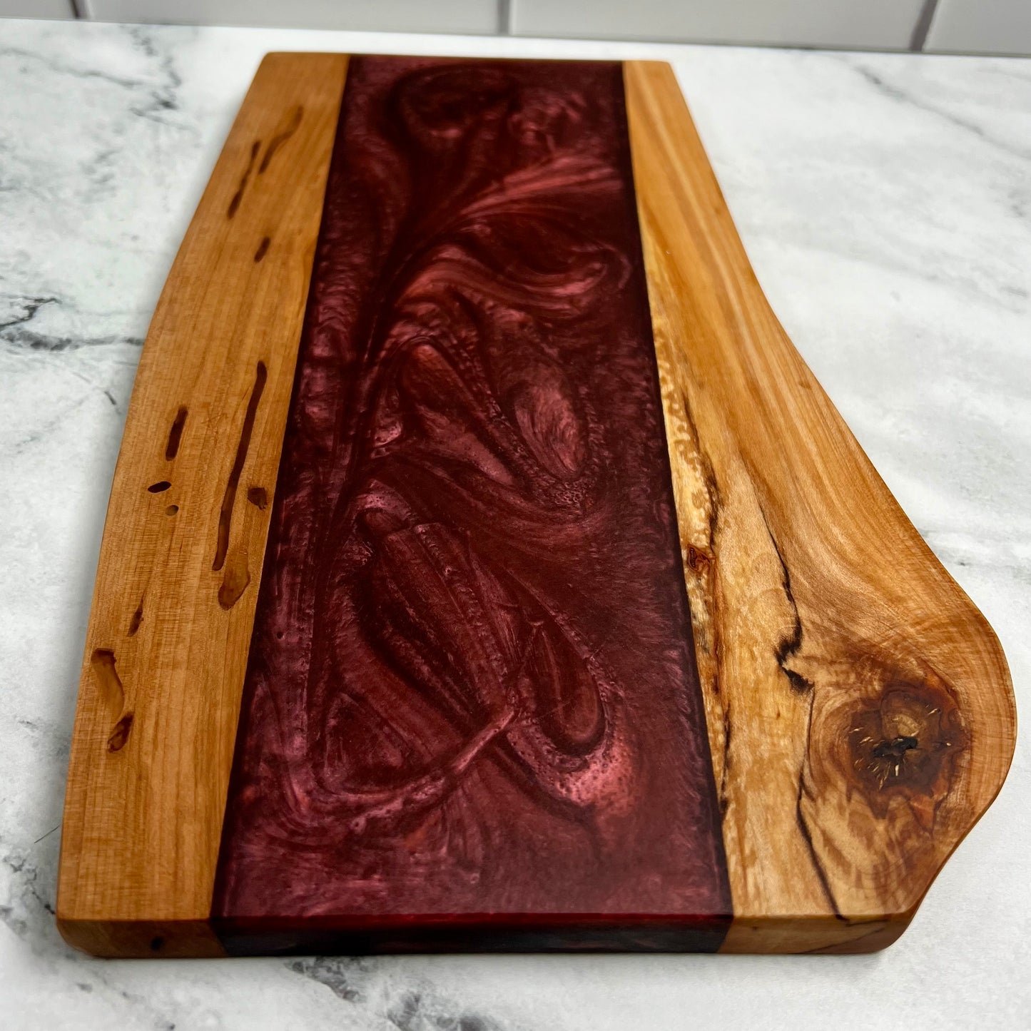 Maple and Purple Resin Serving / Cheese Board