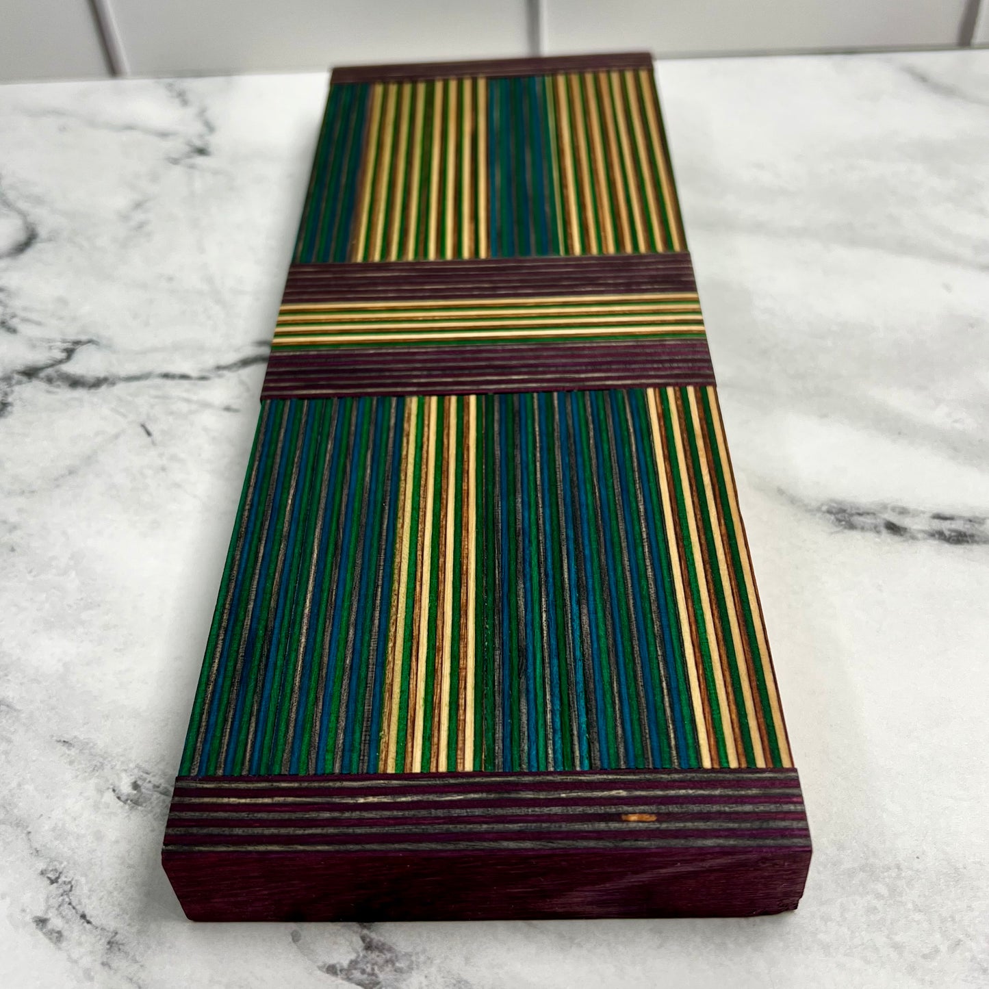 Colorful Wood Cutting Board, 4x11 inches