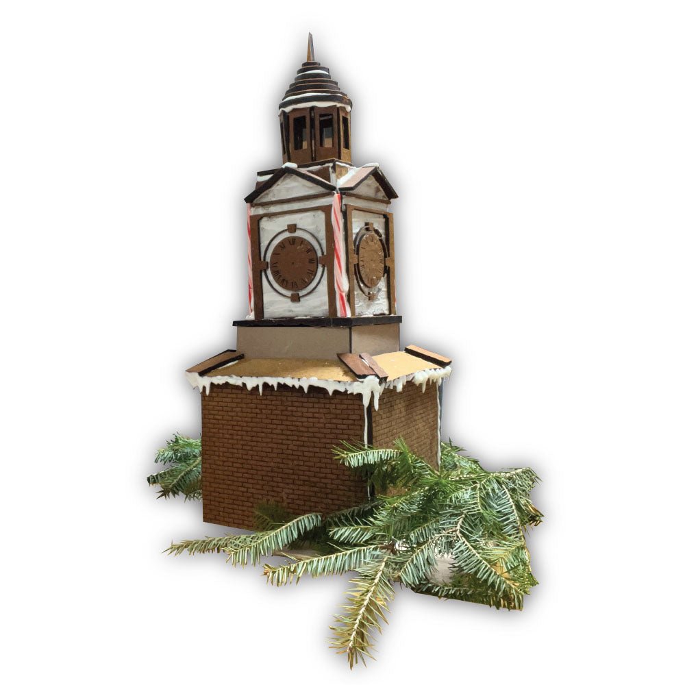Laser Cut Gingerbread Clock Tower Downloadable Files - Makers Workshop